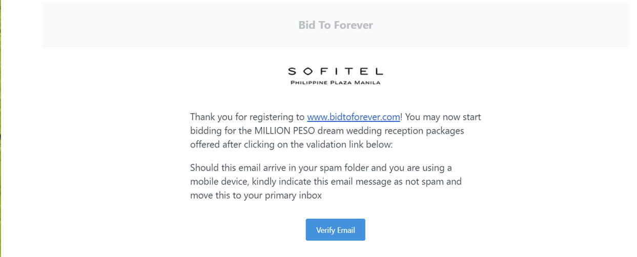 Email Confirmation of Registration
